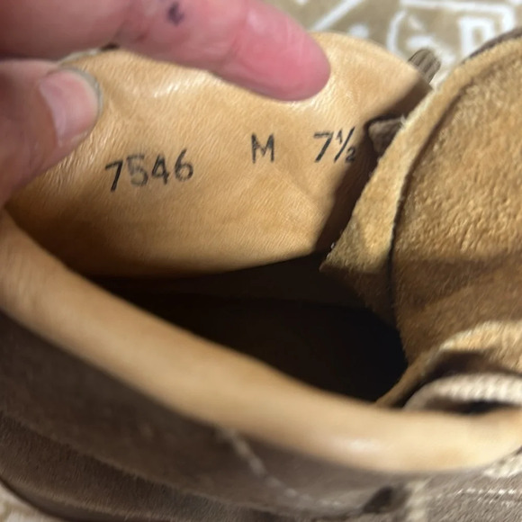 Vintage Vasque Womens Sz 7.5M Hiking Boot Beige Suede Skywalk 7546 Made in Italy - Picture 7 of 10